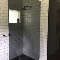Black Fittings & White Tiles For Art Deco Bathroom Renovation, Bendigo