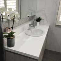 White Laminex Top For Vanty Featured In Bendigo Bathroom Design